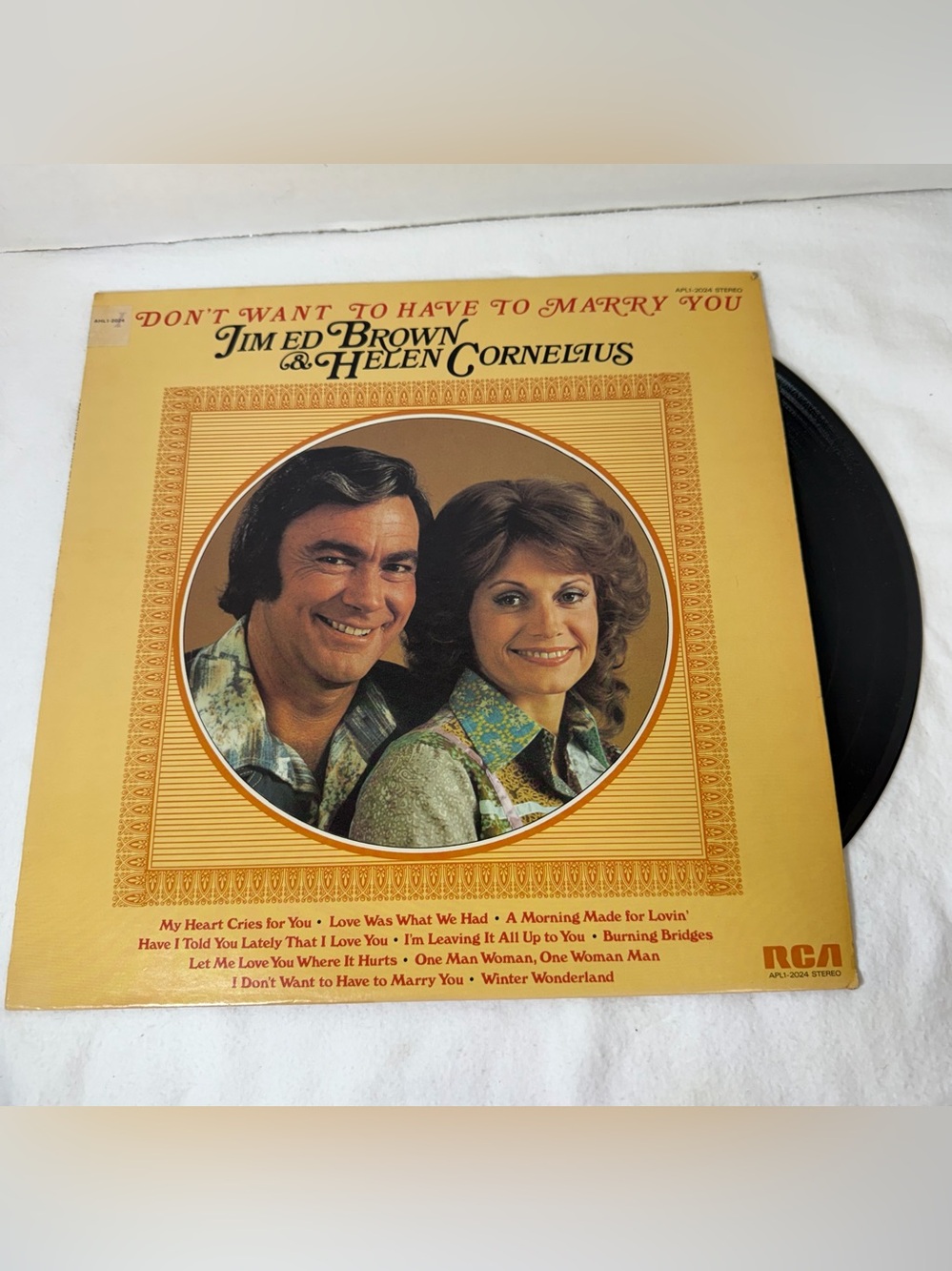 Jim Ed Brown & Helen Cornelius, I Don't Want to Have to Marry You 1976 Vinyl LP